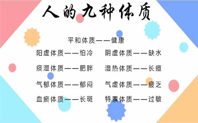 九种体质辨识简易歌诀
